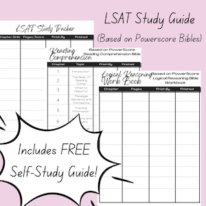 LSAT Study Guide - LSAT Study Tracker - LSAT Study Planner - Student Planner - Academic Planner - Study Planner