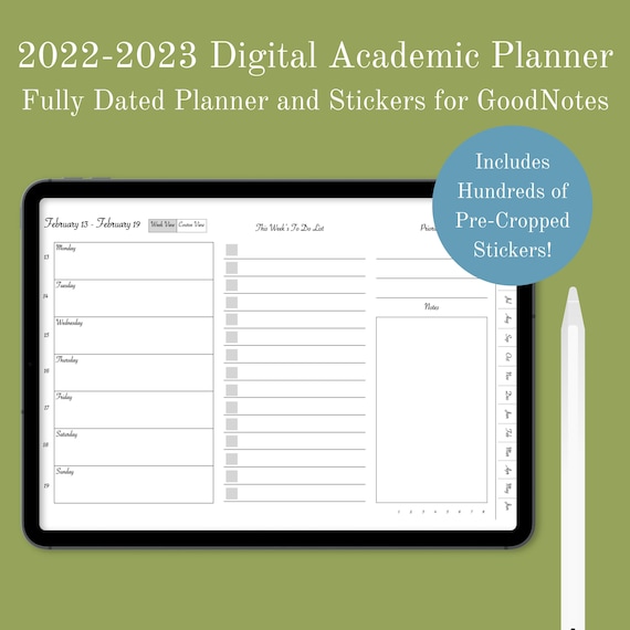 Digital Academic Planner 20222023 Dated 20222023 Student Etsy