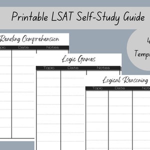 LSAT Study Guide - Law School - LSAT Prep Guide - LSAT Planner - Student Planner - Academic Planner - Printable Planner