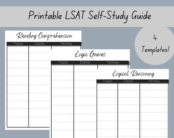 LSAT Study Guide - Law School - LSAT Prep Guide - LSAT Planner - Student Planner - Akademischer Planer - Printable Planner