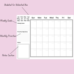 ADHD Calendar Digital ADHD Calendar Printable ADHD Planner - Etsy Canada