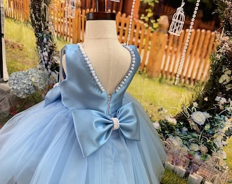 Baby Girl Formal Princess Blue Dress