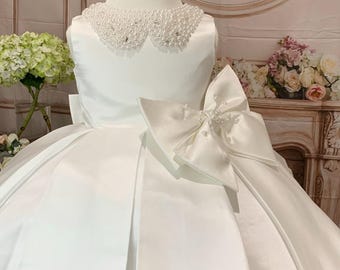 Elegant Formal White Dress for Baby and Toddler Girls - Perfect First Birthday Dress and Princess Dress
