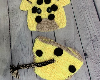Tiny  Baby Giraffe Crochet Outfit