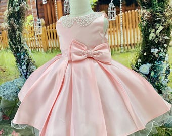 Pink Princess Dress - Elegant Baby & Toddler Birthday Formal Dress