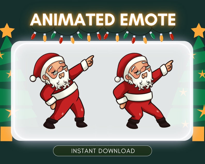 ANIMATED EMOTE Cute Funny DANCING Santa Animated Emote Etsy