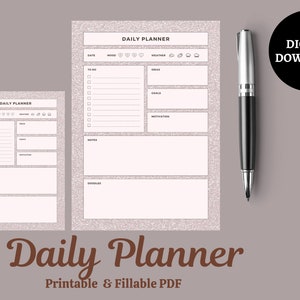 Daily Planner, Hourly Daily Planner, Day Planner Printable, Productivity Planner, Daily Schedule, Daily To Do List, Printable Planner