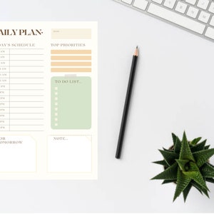 Daily Planner Printable, Hourly Daily Planner, Day Planner, Productivity Planner, Daily Schedule, Daily To Do List, Printable Planner