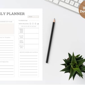 Daily Planner Printable, Hourly Daily Planner, Day Planner, Productivity Planner, Daily Schedule, Daily To Do List, Printable Planner