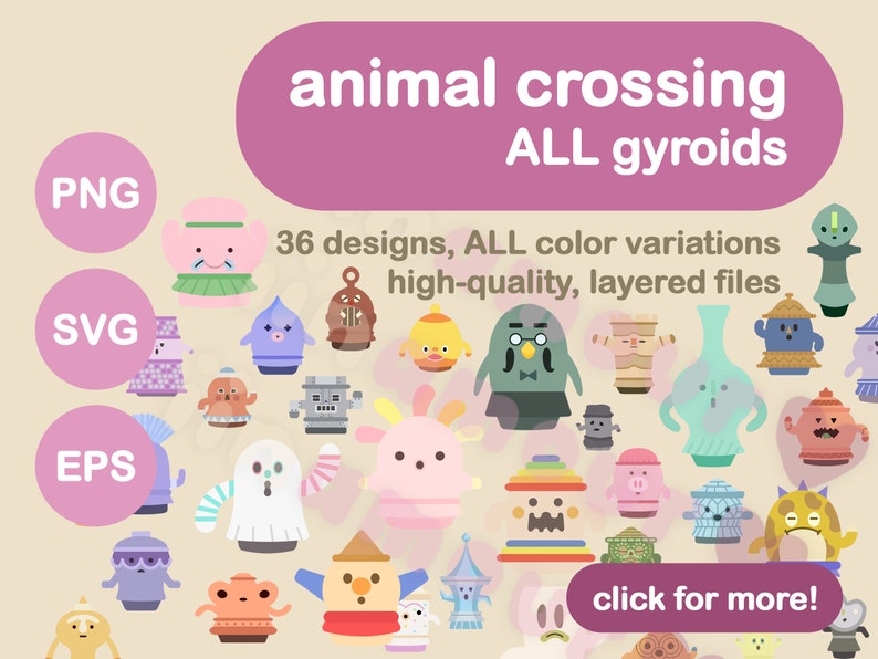 Anicrossing acnh All Gyroids All Colors and Variations Etsy