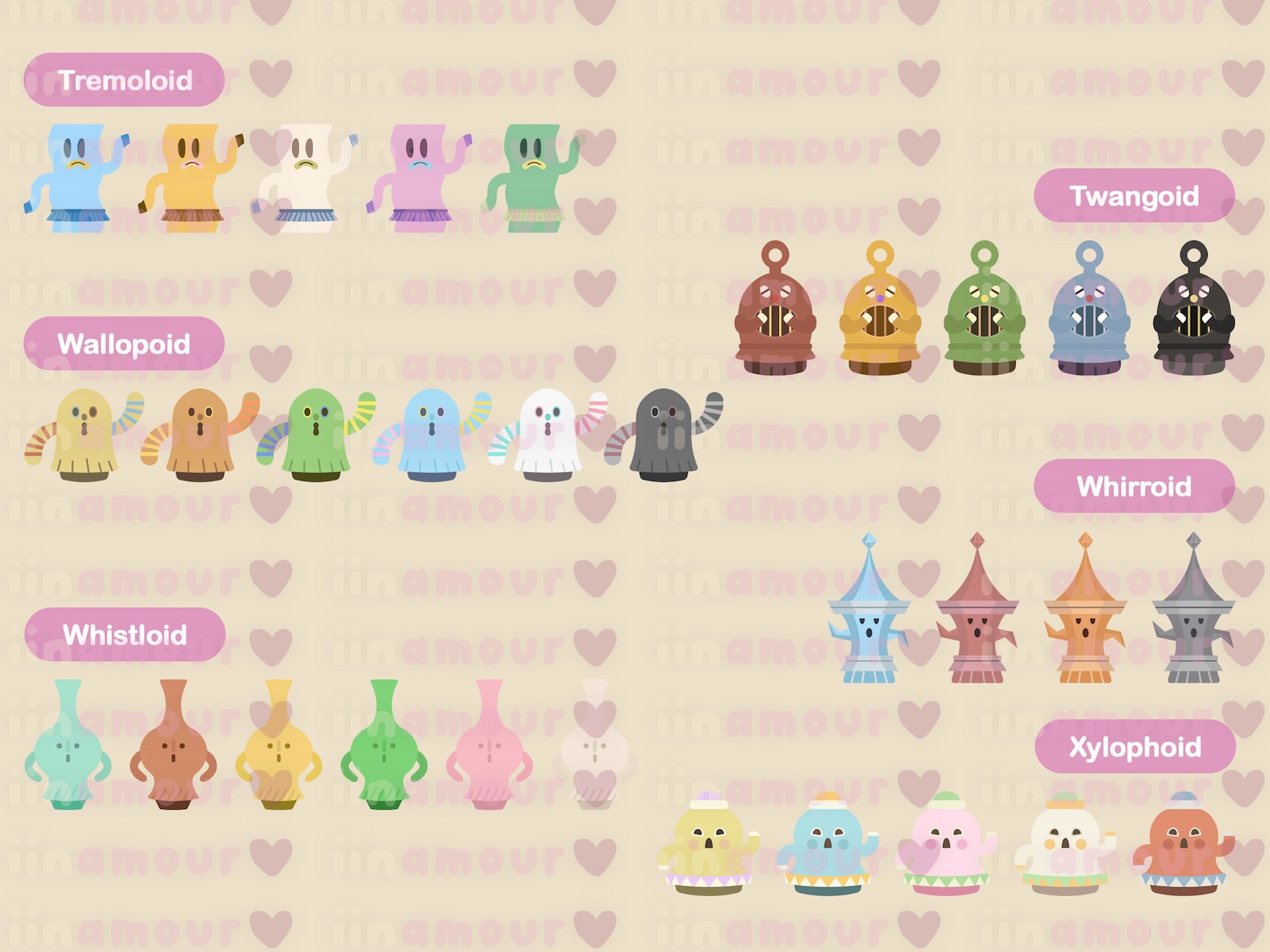 Anicrossing acnh All Gyroids All Colors and Variations Etsy