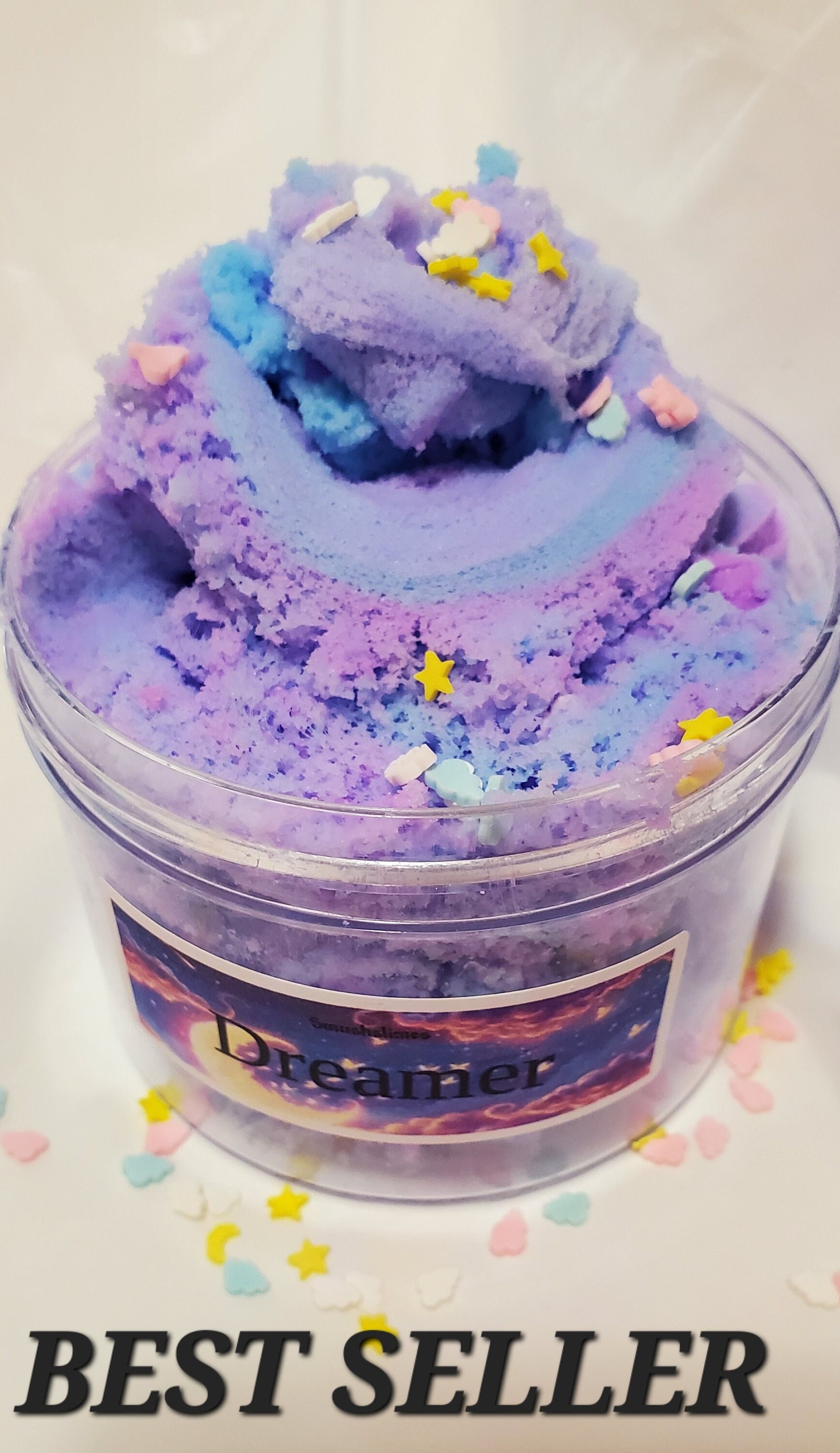 Dream Bear Fluff Cloud Slime Lavender Teddy Bear – Stress Pop Slime