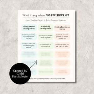 Qué decir cuando surgen fuertes emociones / Guiones para la regulación parental y guía para la reparación