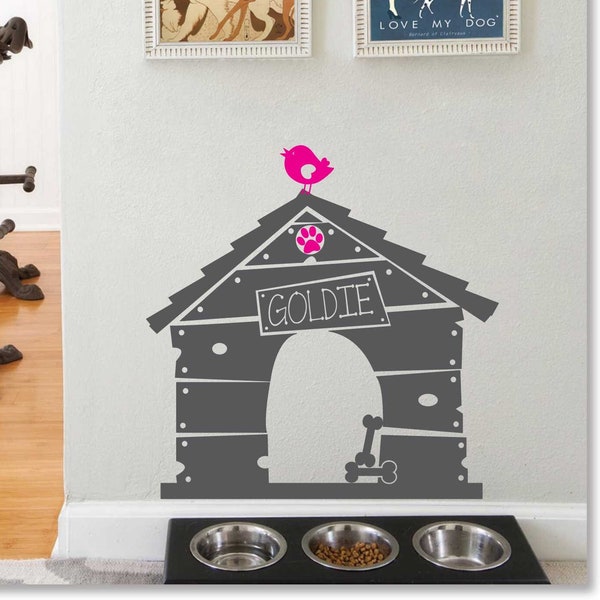 Dog House Personalized Name Vinyl Wall Decal