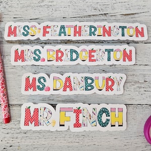 Personalized Teacher Sticker, Teacher Name Sticker, Journal Laptop Sticker, Teacher Gift, Teacher Appreciation - FAST SHIP image 2
