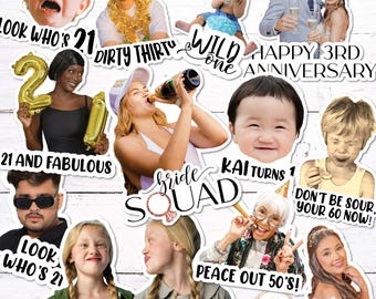 Photo Text Sticker, Family Photo Sticker, Custom Text Picture Sticker, Waterproof - FAST SHIP