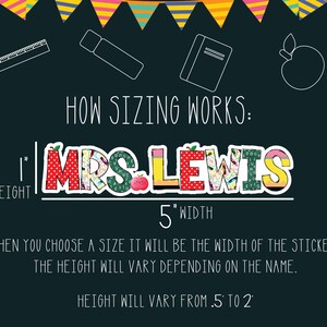 Personalized Teacher Sticker, Teacher Name Sticker, Journal Laptop Sticker, Teacher Gift, Teacher Appreciation - FAST SHIP image 7