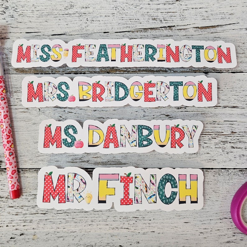 Personalized Teacher Sticker, Teacher Name Sticker, Journal Laptop Sticker, Teacher Gift, Teacher Appreciation - FAST SHIP image 2