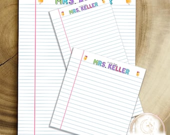 Personalized Teacher Magnetic Notepad, Custom Personal Notepad, Teacher Appreciation Gift, Teacher Stationery, Custom Teacher Writing Pad
