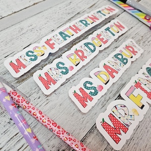 Personalized Teacher Sticker, Teacher Name Sticker, Journal Laptop Sticker, Teacher Gift, Teacher Appreciation - FAST SHIP image 3