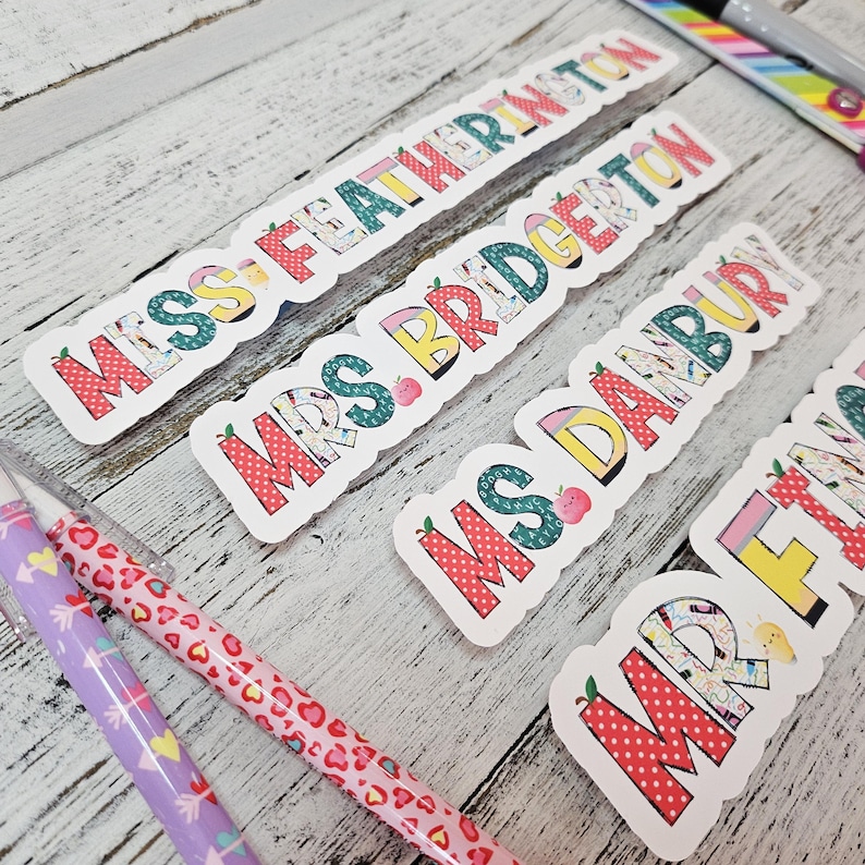 Personalized Teacher Sticker, Teacher Name Sticker, Journal Laptop Sticker, Teacher Gift, Teacher Appreciation - FAST SHIP image 3