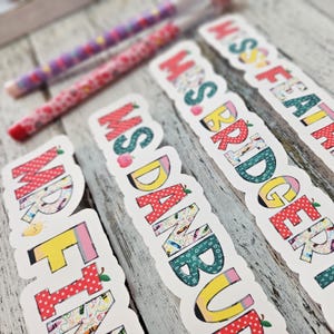 Personalized Teacher Sticker, Teacher Name Sticker, Journal Laptop Sticker, Teacher Gift, Teacher Appreciation - FAST SHIP image 4