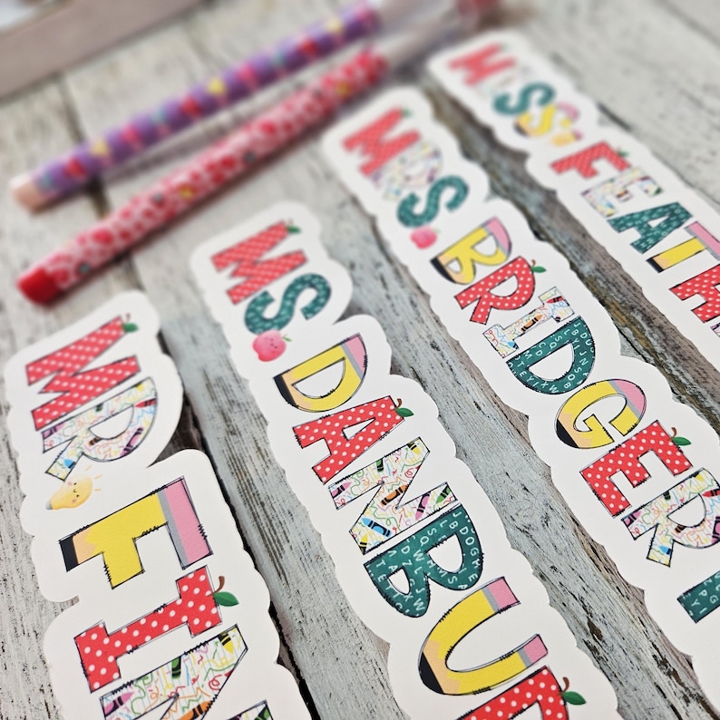 Personalized Teacher Sticker, Teacher Name Sticker, Journal Laptop Sticker, Teacher Gift, Teacher Appreciation - FAST SHIP image 4