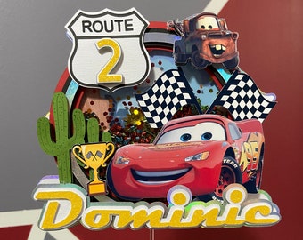 Cars 3D Cake Topper Shaker | Banner | cupcake toppers | Lightning McQueen | Mater