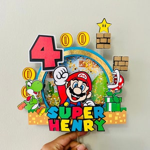 Super Mario 3D Cake Topper Shaker | Banner | cupcake toppers | colouring book