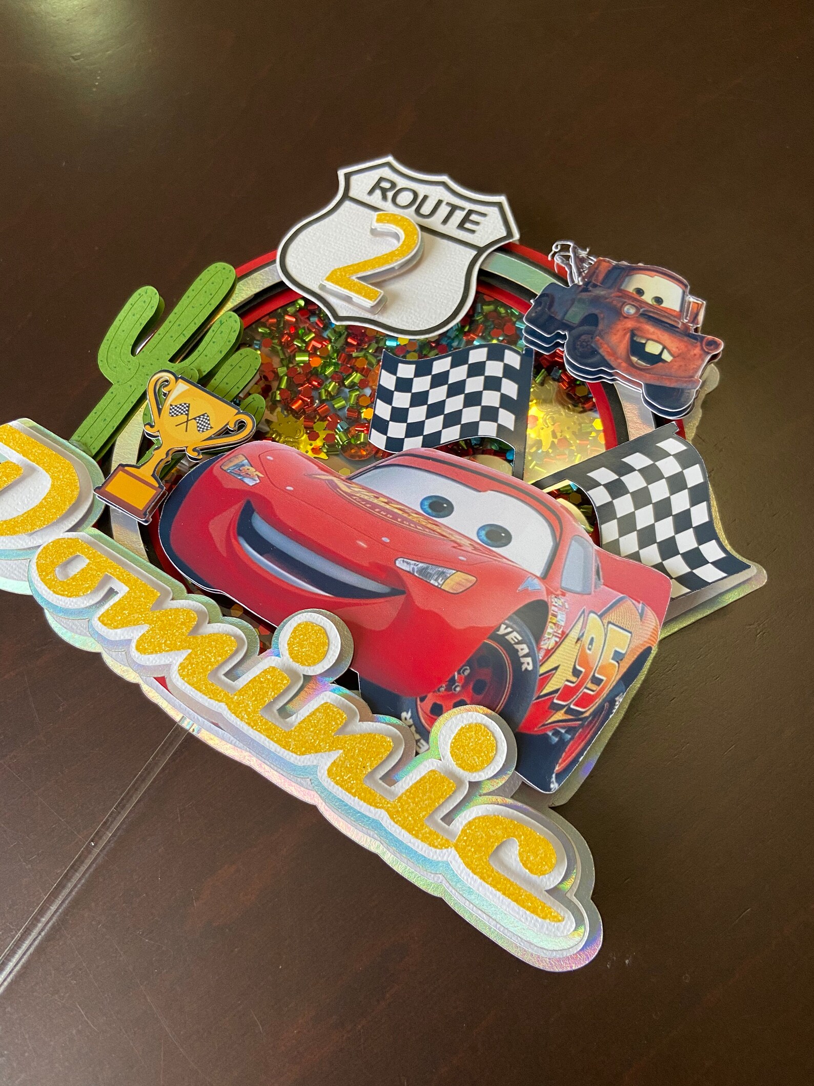 Cars 3D Cake Topper Shaker Banner Cupcake Toppers Lightning Mcqueen ...