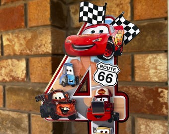 Cars Number Cake Topper | Lightning McQueen Party | Mater