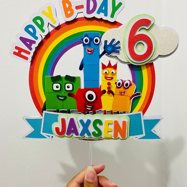 Number Blocks Cake Topper | Math Birthday | Numberblocks