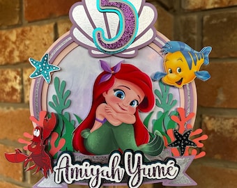 Mermaid Cake Topper | The Little Mermaid | Baby Ariel Party