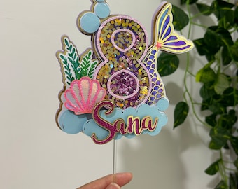 Adorno para pastel con forma de sirena / Cola de sirena / Bajo el mar