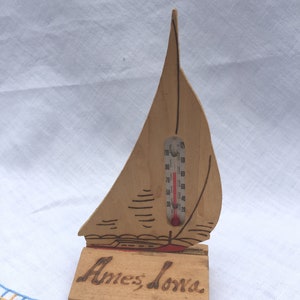 Ames Iowa Souvenir Thermometer Sail Boat
