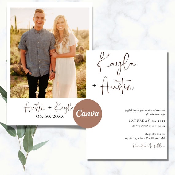 Minimalist Modern Wedding Invitation Editable Minimalist - Etsy