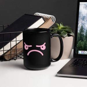 Mean Mug V2 Baby Pink - Black Glossy Mug