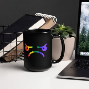 Mean Mug V2 Rainbow - Black Glossy Mug