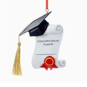Graduation Gift Certificate Tassel Diploma Girl Boy Personalized Christmas Tree Ornament