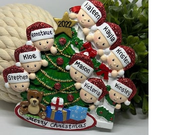 Pendentif Bonhomme De Neige Personnalisé Noël 2025 - Gravure 2 à 8 Noms, Résine, Décoration Sapin
