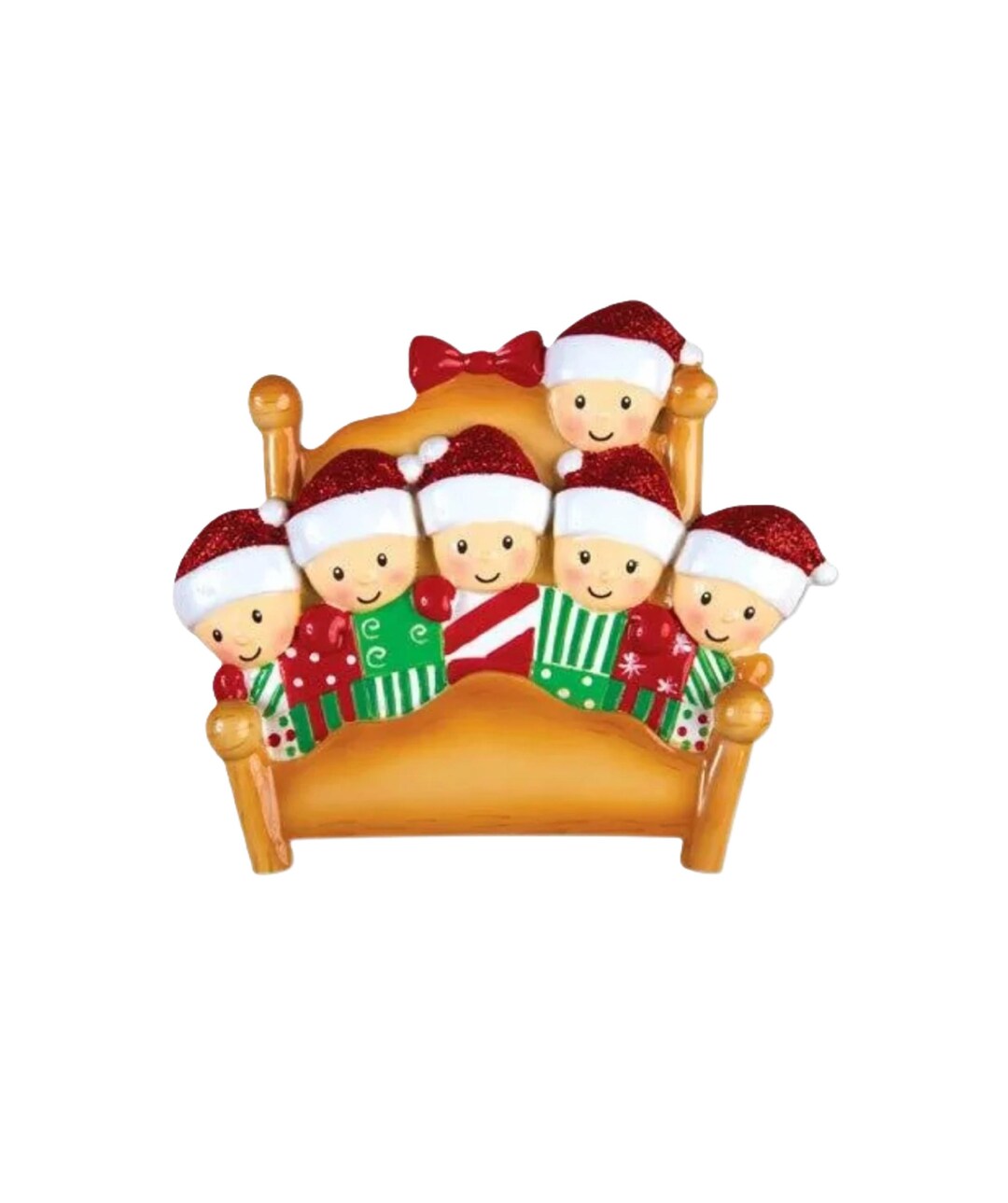 Bed Family of 6 Pajama Party Personalized Christmas Ornament - Etsy