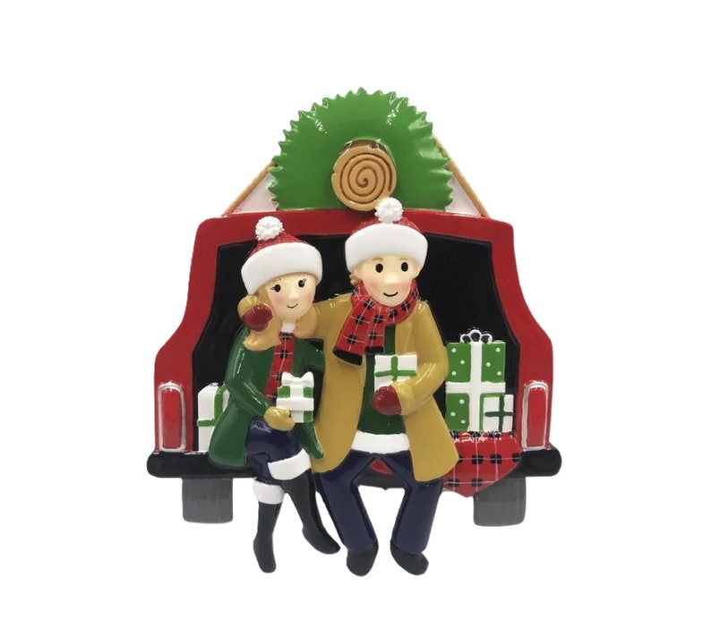Woody Car Family of 2, Christmas Tree Buying, Pickup Truck Couple