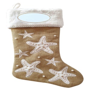 Starfish Coastal Personalized Christmas Stocking