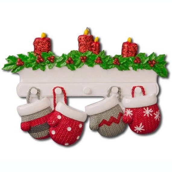 thumbnail image 2 of Catzon Christmas Hanging Ornament Personalized Mitten Family-4 Golves | BIG W 2 of 13