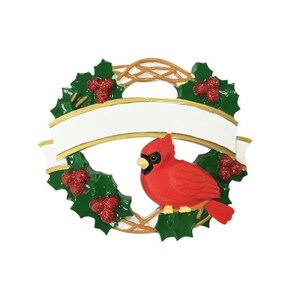 Cardinal avec guirlande de Noël, décoration de Noël personnalisée