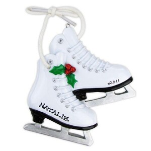 Figure skates personalized christmas ornament