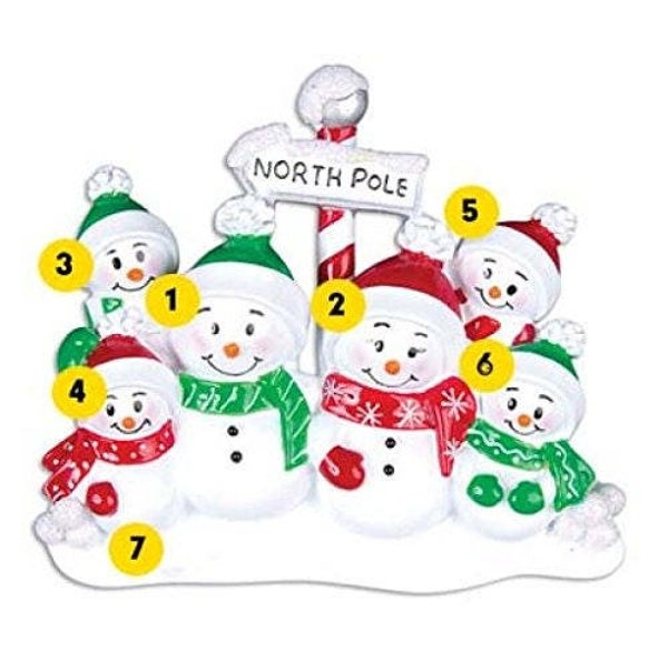Arctic Seal Family of 6 Personalized Christmas Ornament Etsy
