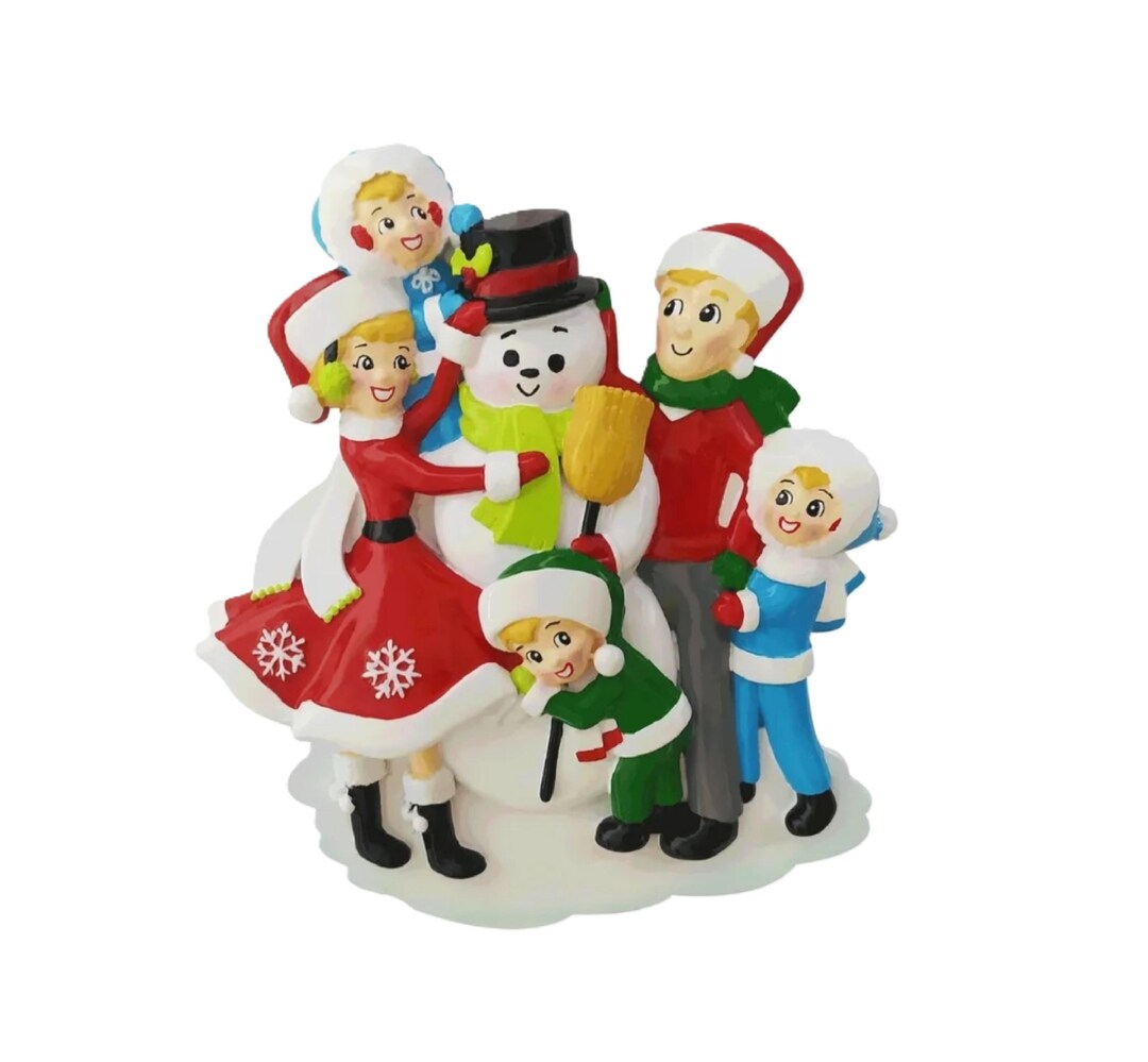 Snowman Building Family of 5 Personalized Christmas Ornament - Etsy