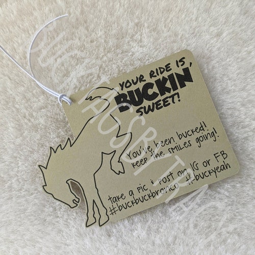 Buck Buck Bronco Youve Been Bucked Colorful Bucking Tags Etsy