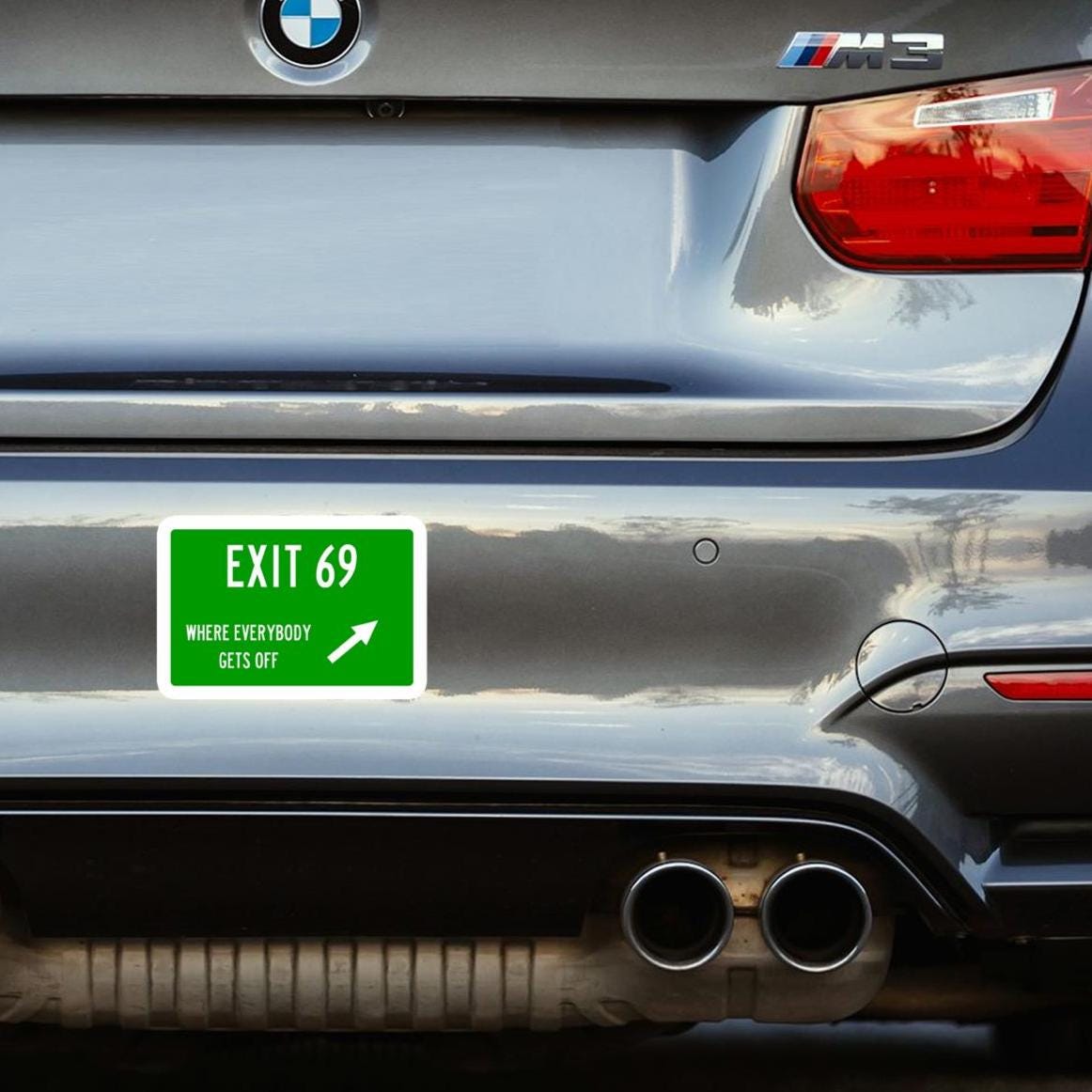 Exit Sign Humor Exit 69 Sticker, Funny Highway Sign Decal, Adult Humor Bumper Sticker ...